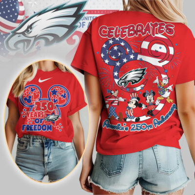 Philadelphia Eagles | Premium NFL Mickey Celebrates America 250th Anniversary Women Shirt