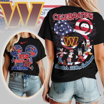 Washington Commanders | Premium NFL Mickey Celebrates America 250th Anniversary Women Shirt