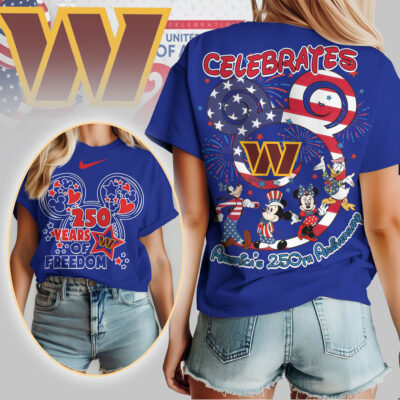 Washington Commanders | Premium NFL Mickey Celebrates America 250th Anniversary Women Shirt