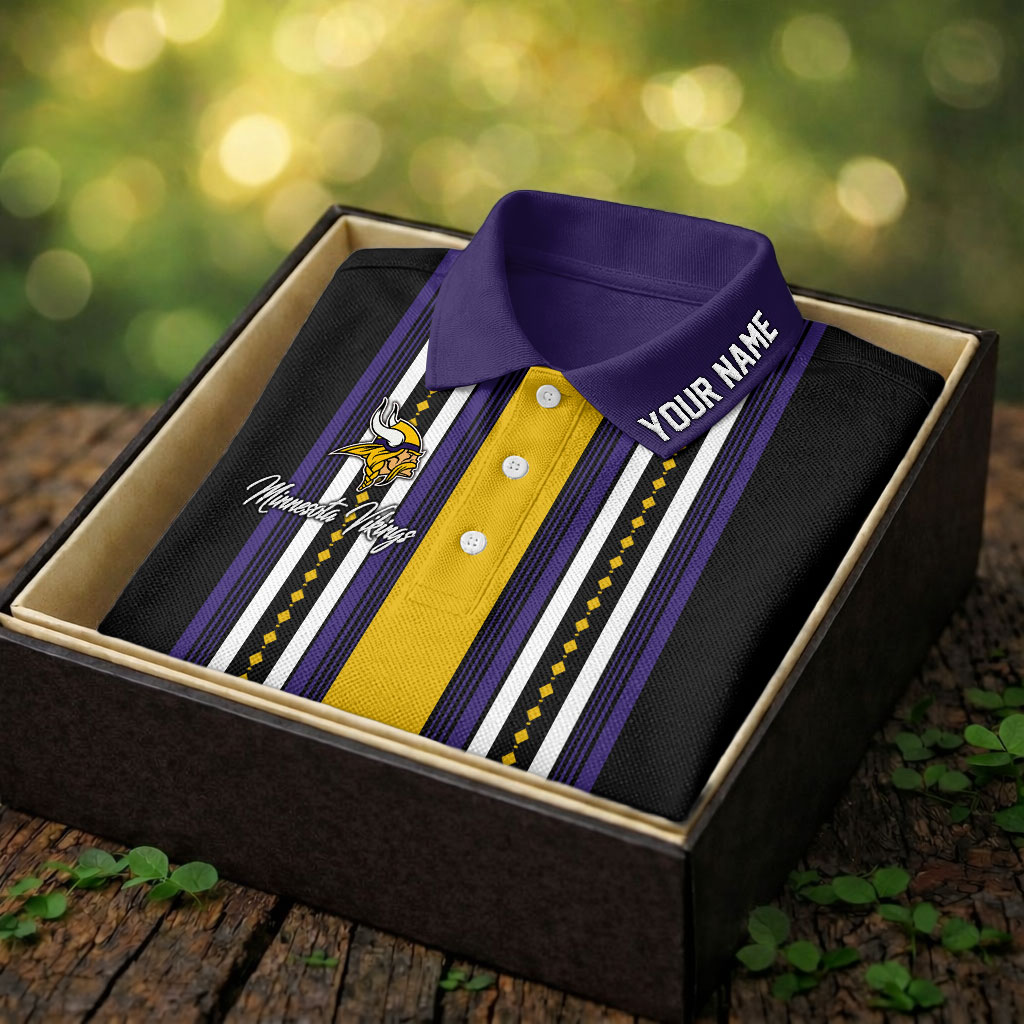 Minnesota Vikings | Premium NFL Legacy Sport Custom Polo - Image 2