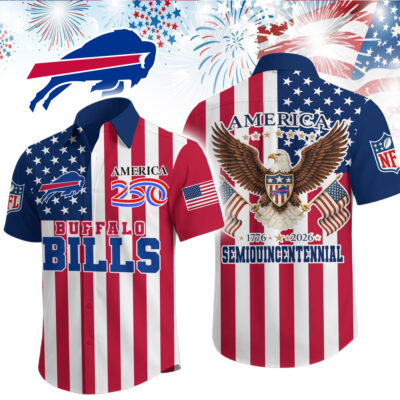Buffalo Bills | Premium NFL Liberty Eagle Patriotic Short-Sleeved Shirt - L