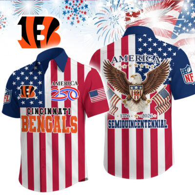 Cincinnati Bengals | Premium NFL Liberty Eagle Patriotic Short-Sleeved Shirt