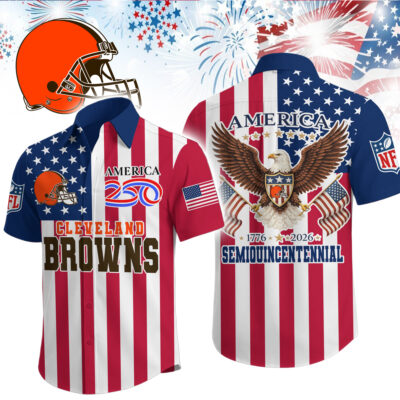Cleveland Browns | Premium NFL Liberty Eagle Patriotic Short-Sleeved Shirt - S