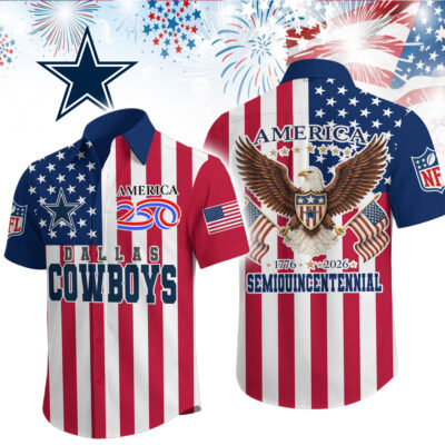 Dallas Cowboys | Premium NFL Liberty Eagle Patriotic Short-Sleeved Shirt - XL