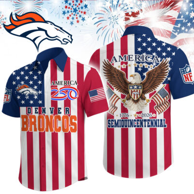 Denver Broncos | Premium NFL Liberty Eagle Patriotic Short-Sleeved Shirt