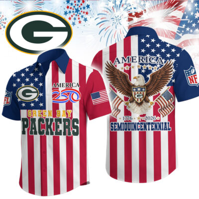 Green Bay Packers | Premium NFL Liberty Eagle Patriotic Short-Sleeved Shirt