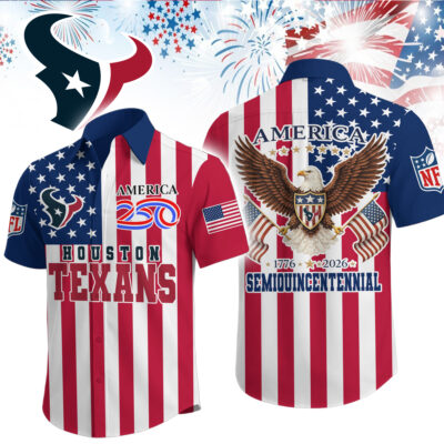 Houston Texans | Premium NFL Liberty Eagle Patriotic Short-Sleeved Shirt - S