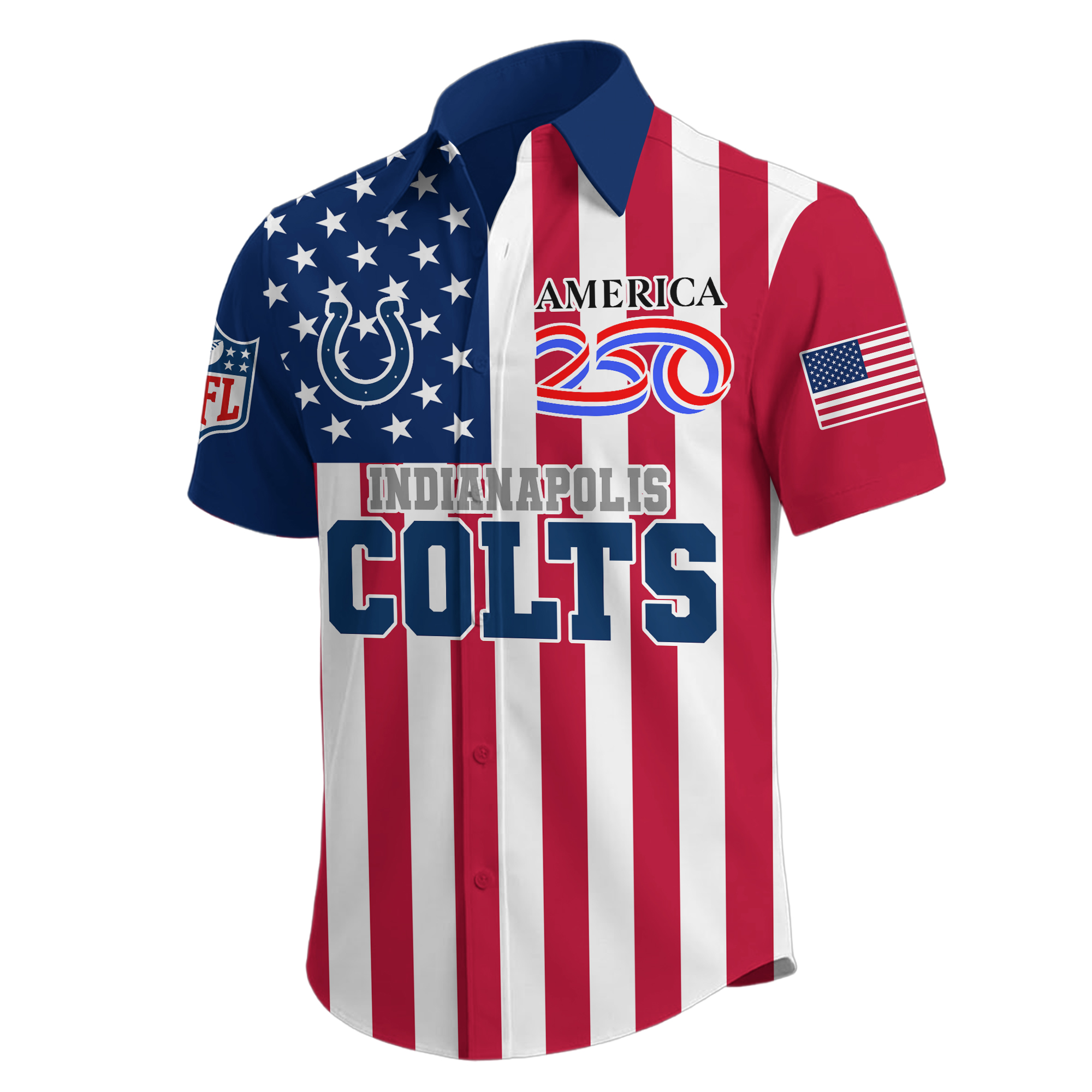 Indianapolis Colts | Premium NFL Liberty Eagle Patriotic Short-Sleeved Shirt - Image 2