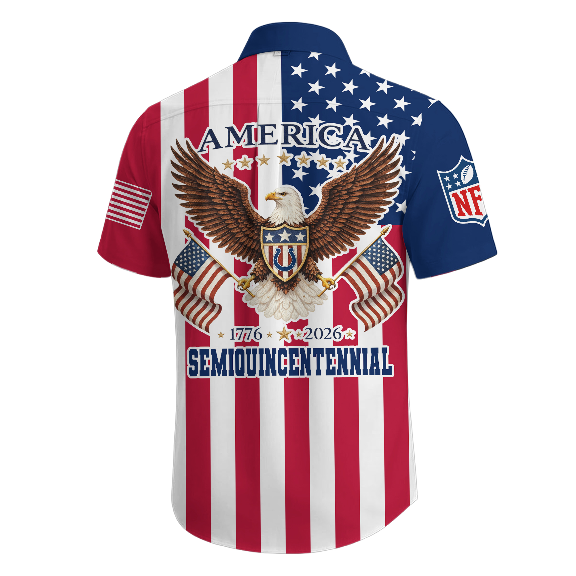 Indianapolis Colts | Premium NFL Liberty Eagle Patriotic Short-Sleeved Shirt - Image 3