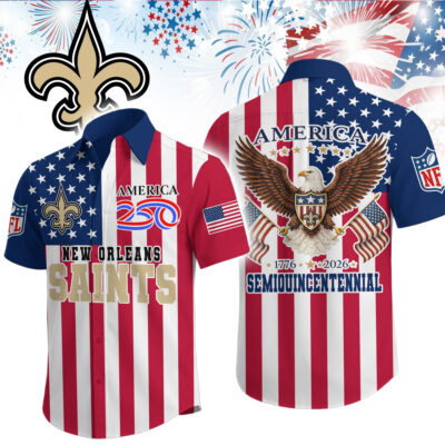 New Orleans Saints | Premium NFL Liberty Eagle Patriotic Short-Sleeved Shirt
