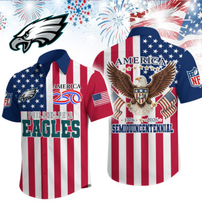 Philadelphia Eagles | Premium NFL Liberty Eagle Patriotic Short-Sleeved Shirt