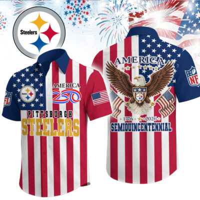 Pittsburgh Steelers | Premium NFL Liberty Eagle Patriotic Short-Sleeved Shirt