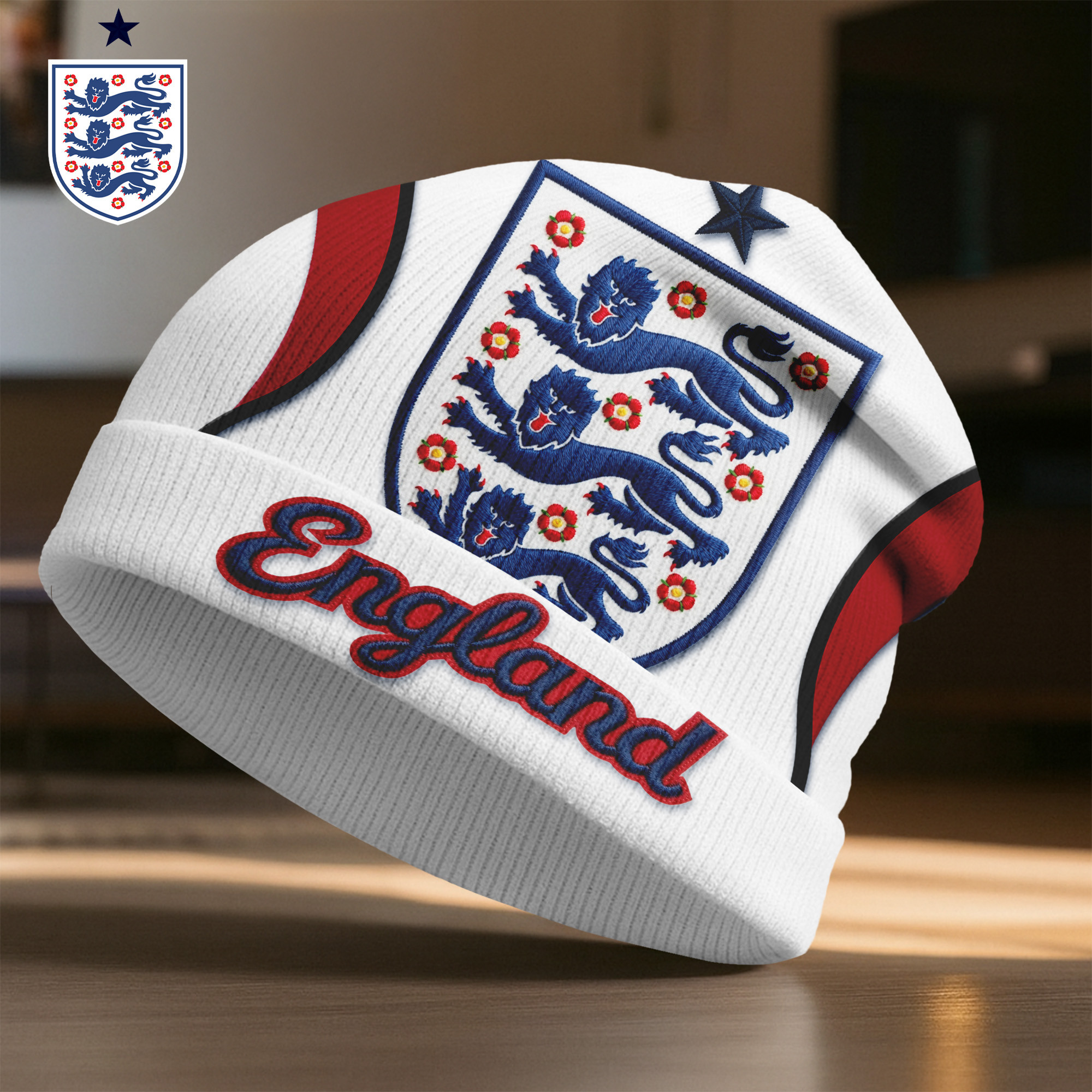 England | Premium WC26 Soccer Fan Beanie Hat - Image 2
