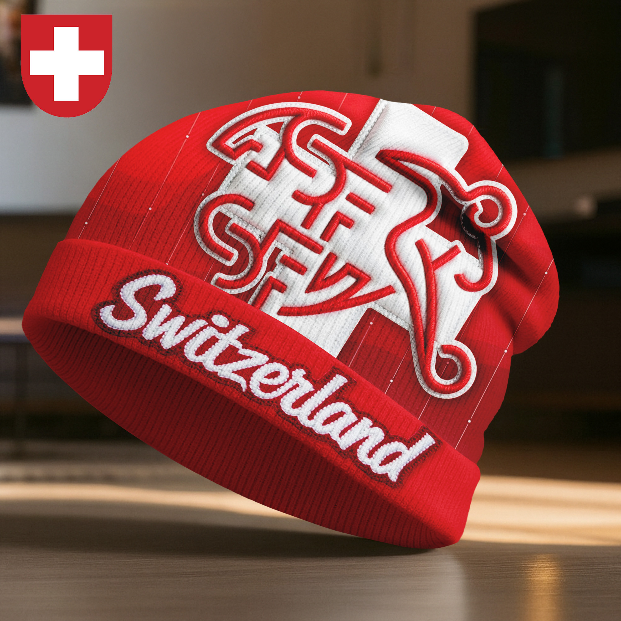Switzerland | Premium WC26 Soccer Fan Beanie Hat - Image 2