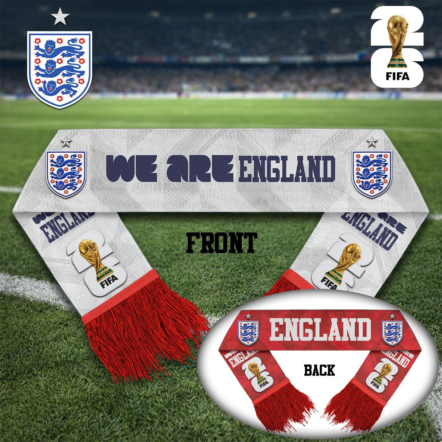 England | Premium WC26 Game Day Scarf - Image 2