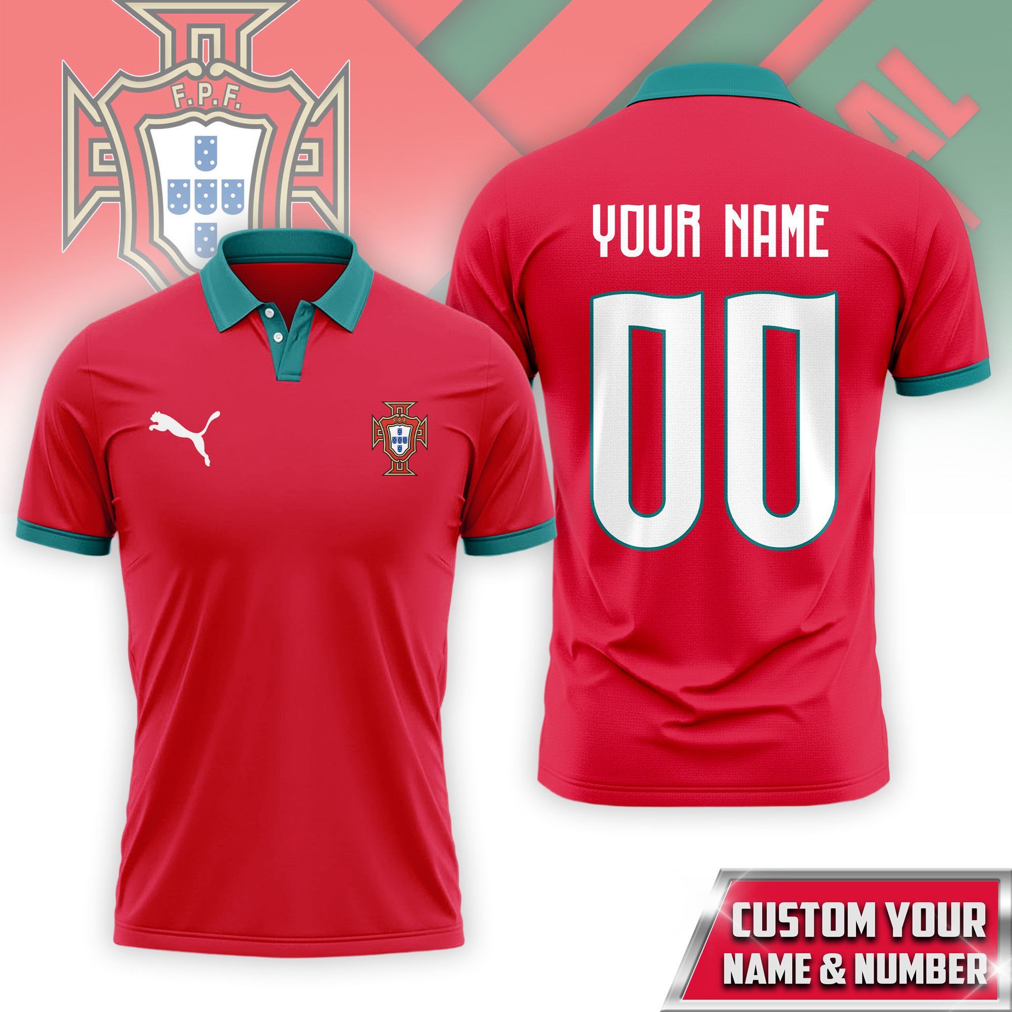 Portugal | Premium WC26 Fan 3D Polo - Image 2