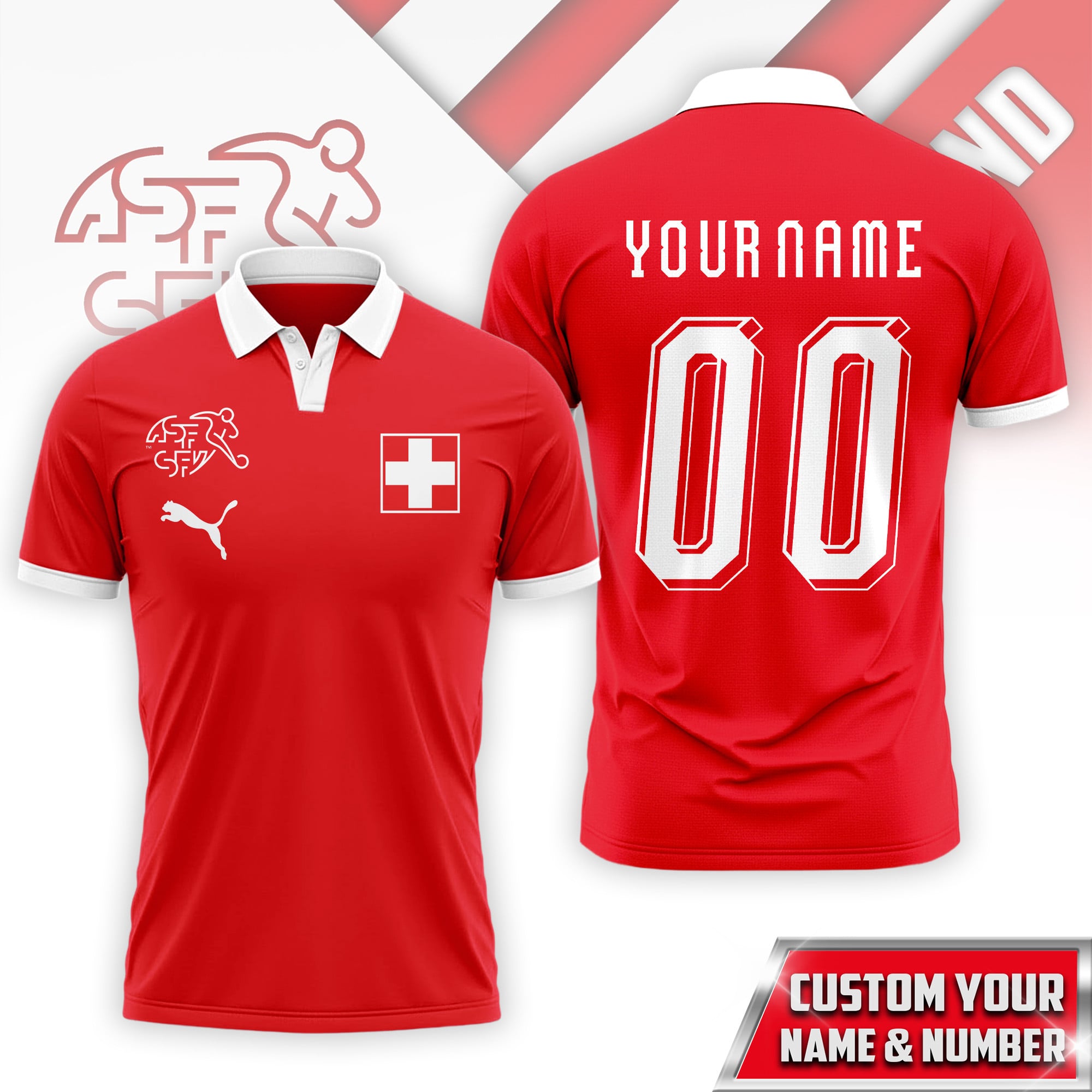 Switzerland | Premium WC26 Fan 3D Polo - Image 2