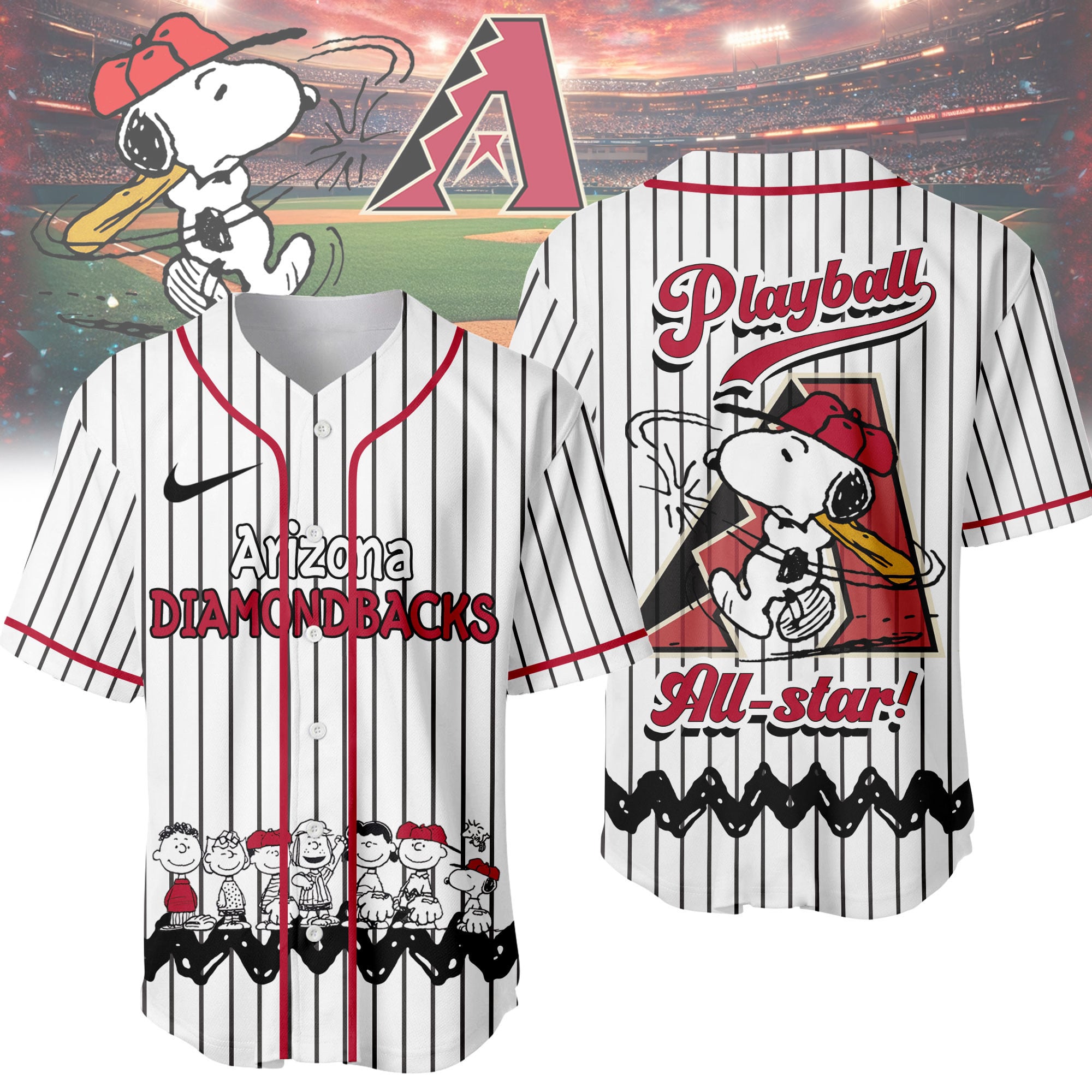 Arizona Diamondbacks | Premium MLB Snoopy Playball Jersey HY