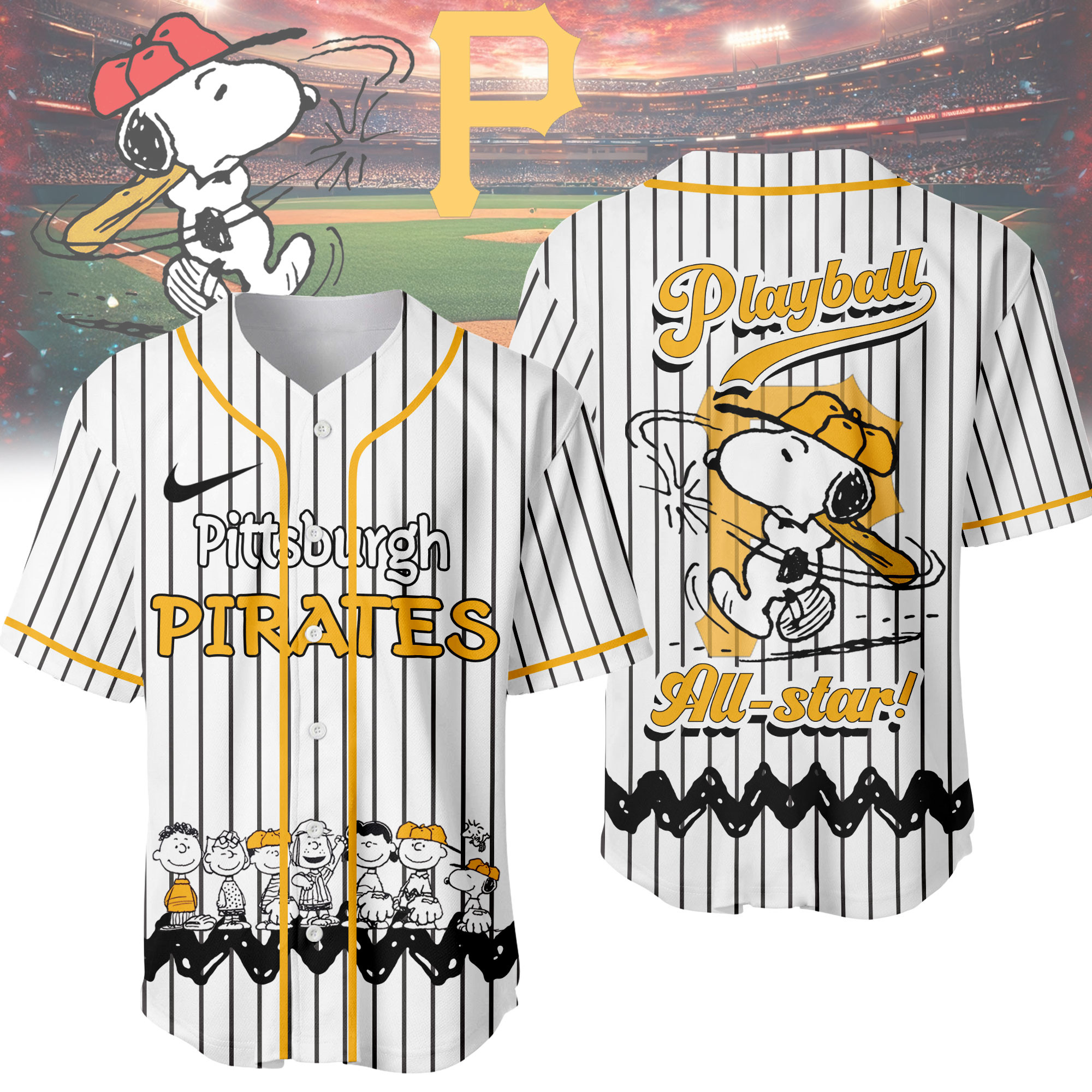 Pittsburgh Pirates | Premium MLB Snoopy Playball Jersey HY