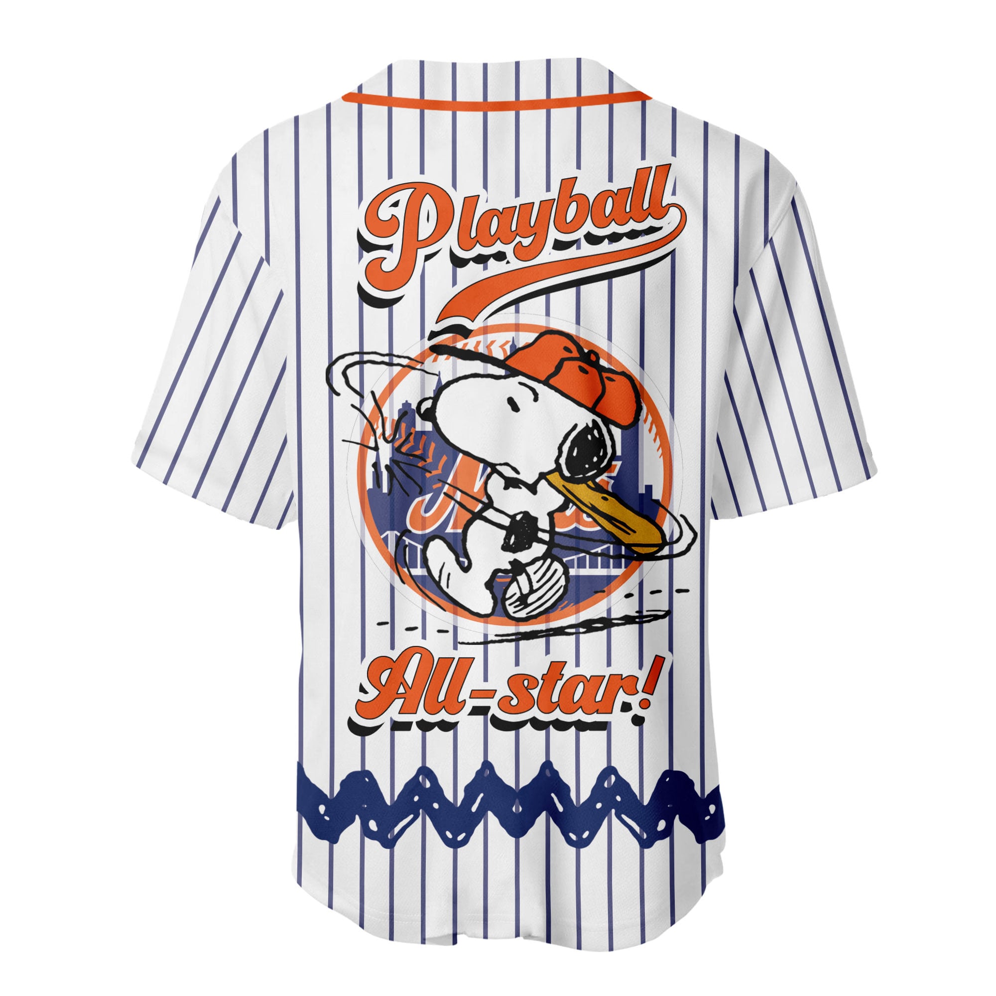 New York Mets | Premium MLB Snoopy Playball Jersey HY - Image 3