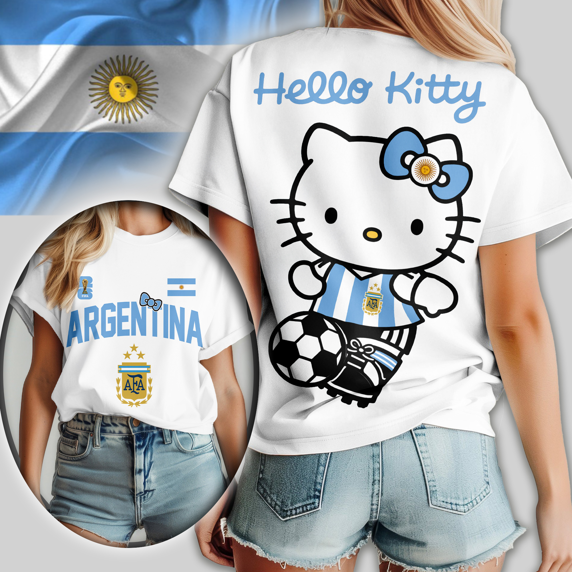 Argentina | Premium WC26 Hello Kitty Women Shirt