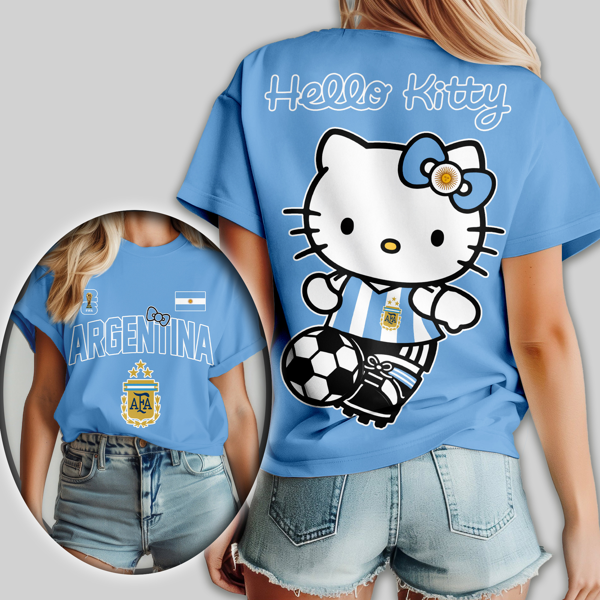 Argentina | Premium WC26 Hello Kitty Women Shirt - Image 3