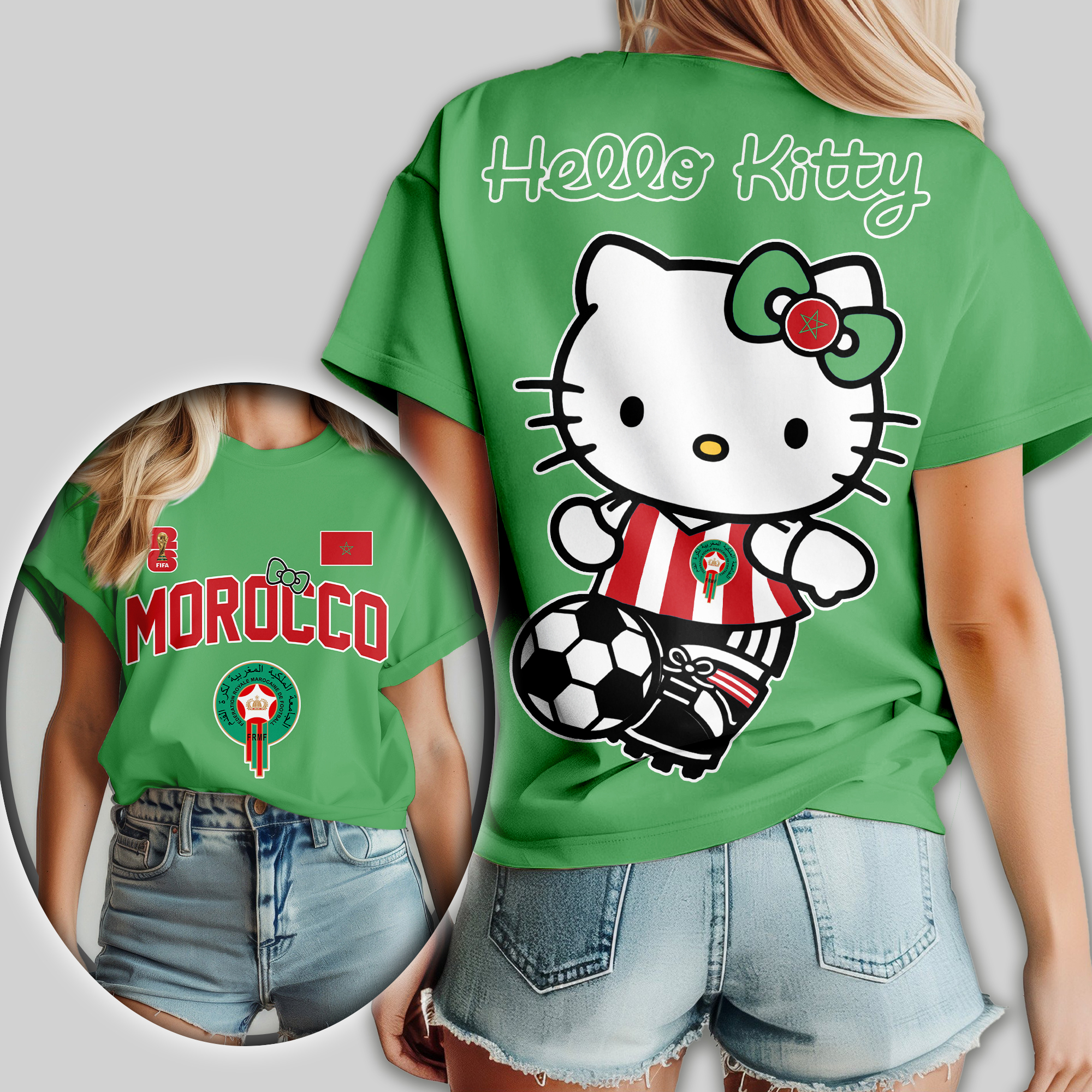 Morocco | Premium WC26 Hello Kitty Women Shirt - Image 3