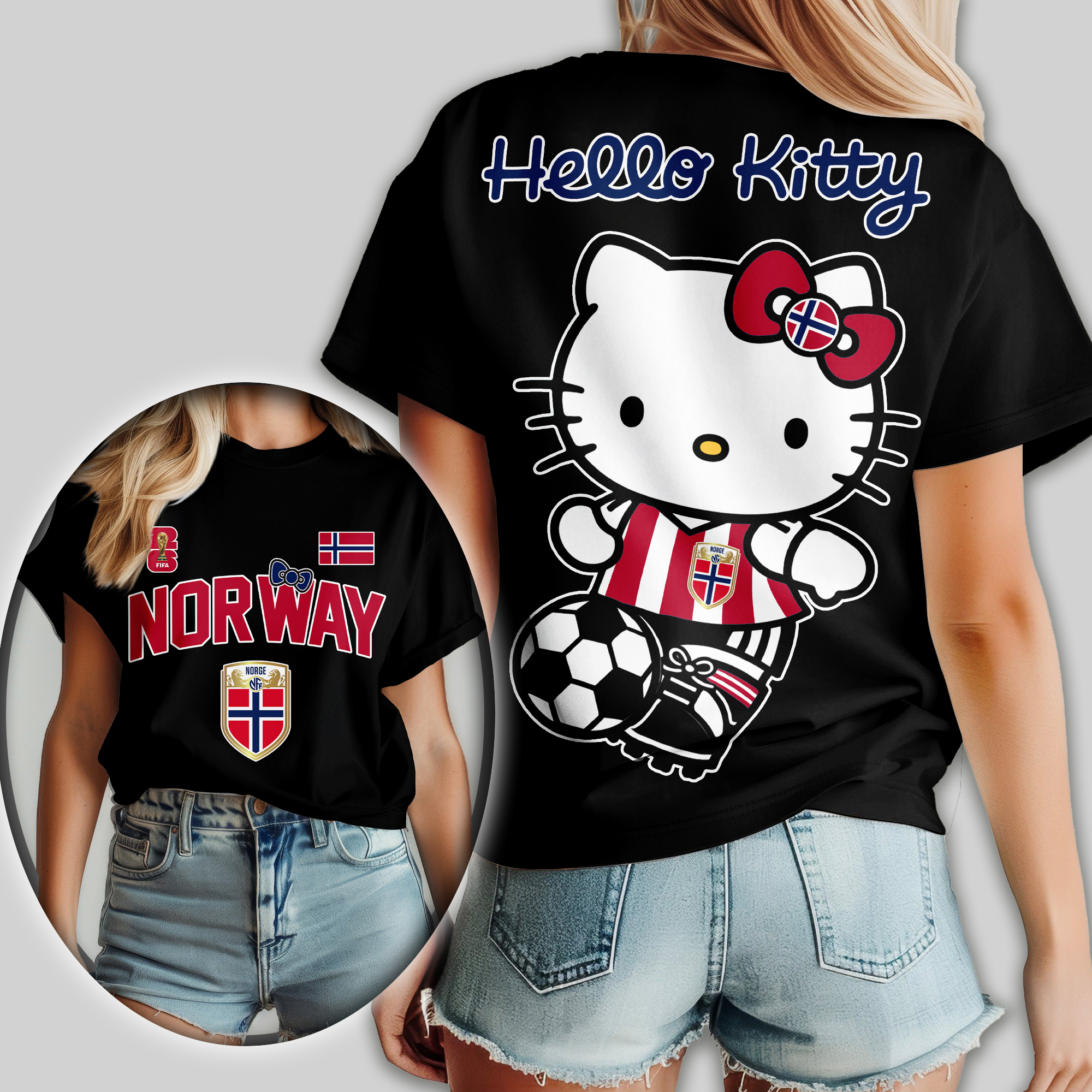 Norway | Premium WC26 Hello Kitty Women Shirt - Image 2