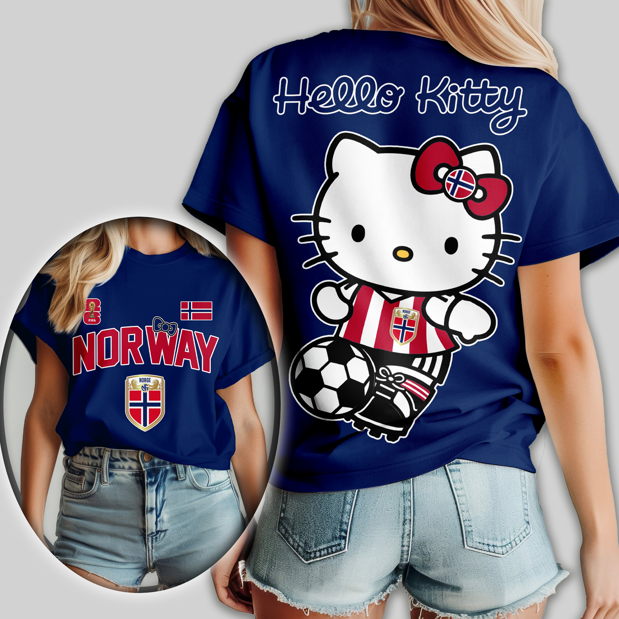 Norway | Premium WC26 Hello Kitty Women Shirt - Image 3