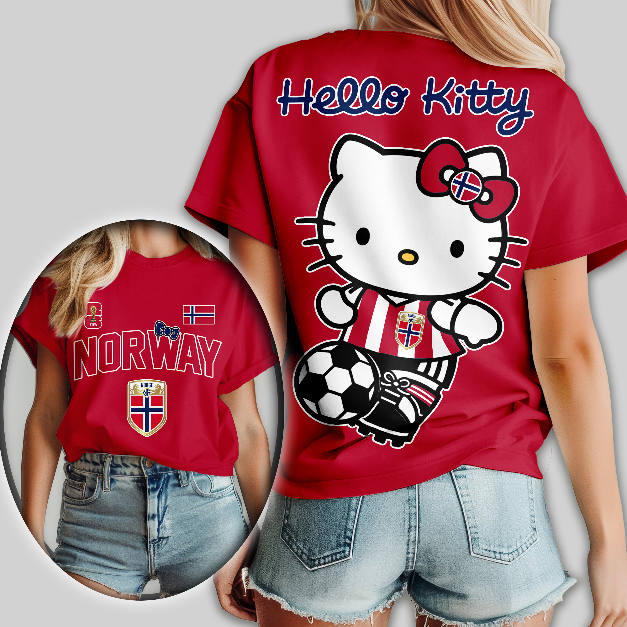 Norway | Premium WC26 Hello Kitty Women Shirt - Image 4