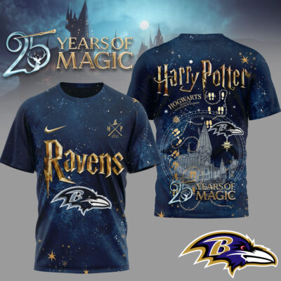 Baltimore Ravens | Premium NFL Harry Potter 25 Years Of Magic 3D Shirt - M