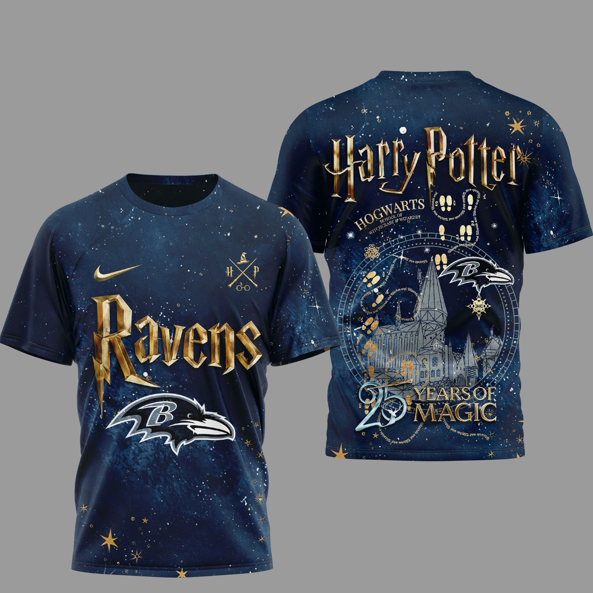 Baltimore Ravens | Premium NFL Harry Potter 25 Years Of Magic 3D Shirt - Image 2