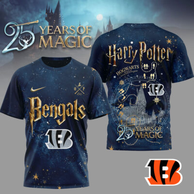 Cincinnati Bengals | Premium NFL Harry Potter 25 Years Of Magic 3D Shirt - 2XL