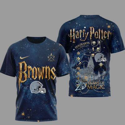 Alternative view of Cleveland Browns | Premium NFL Harry Potter 25 Years Of Magic 3D Shirt