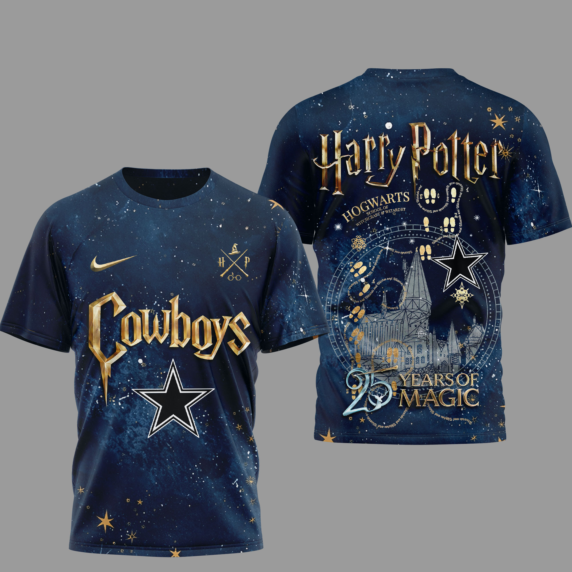Dallas Cowboys | Premium NFL Harry Potter 25 Years Of Magic 3D Shirt - Image 2