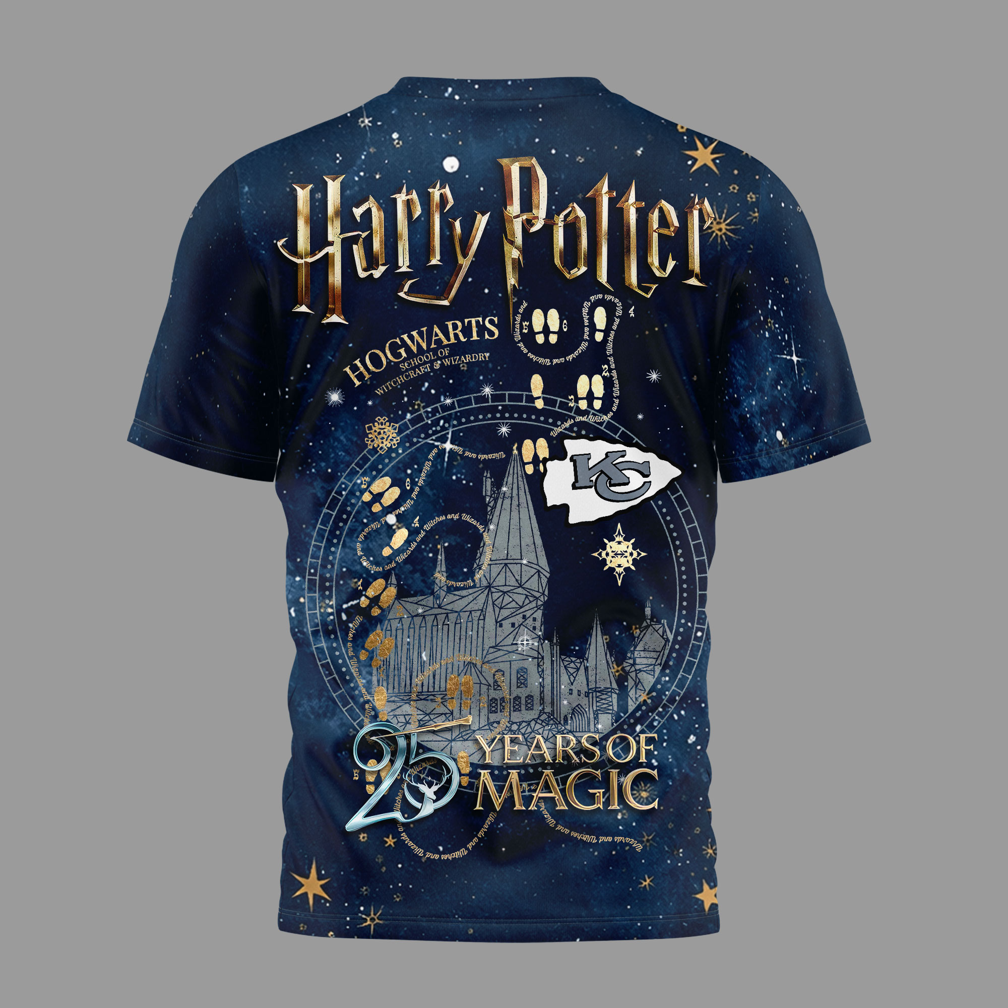 Kansas City Chiefs | Premium NFL Harry Potter 25 Years Of Magic 3D Shirt - Image 4