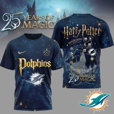 Miami Dolphins | Premium NFL Harry Potter 25 Years Of Magic 3D Shirt