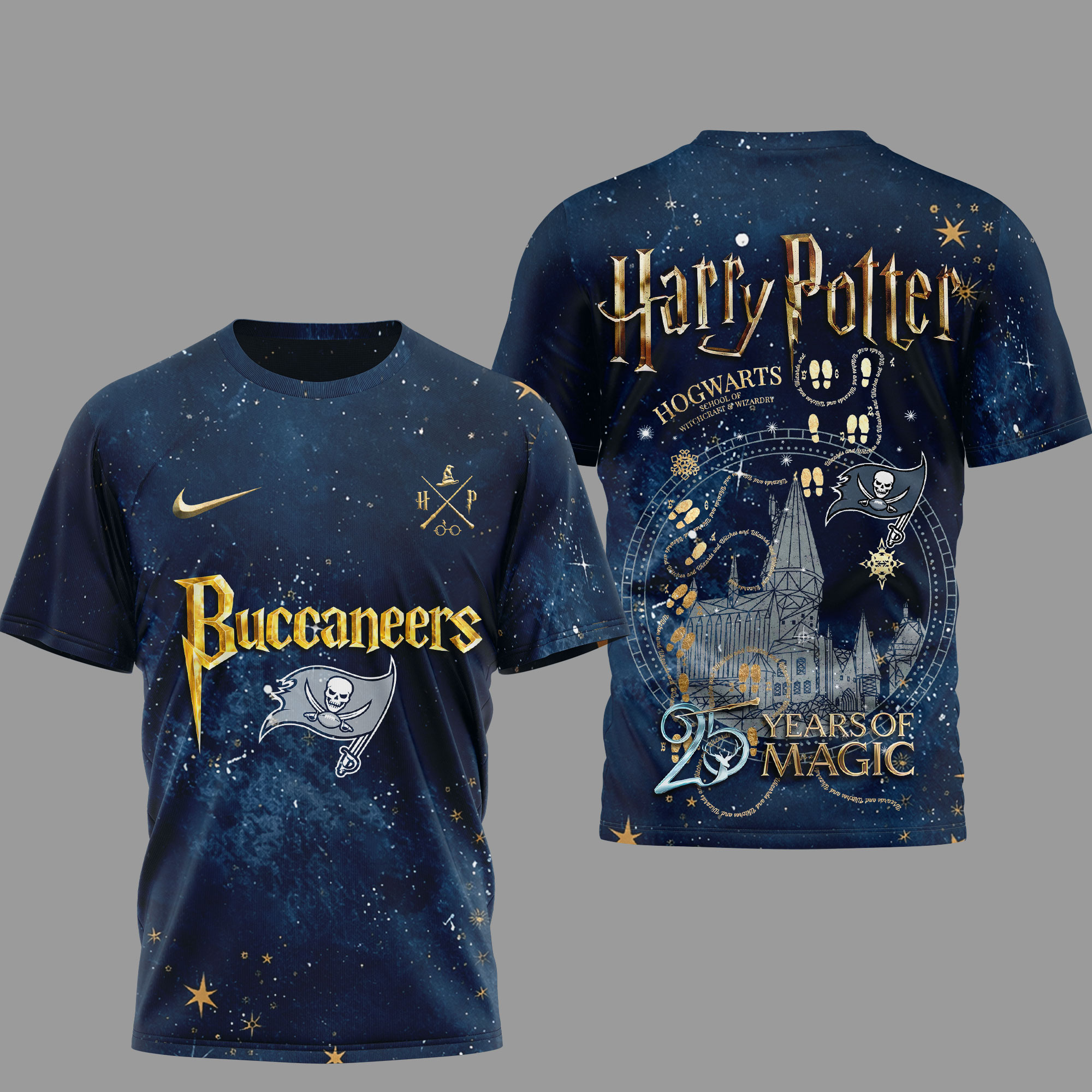 Tampa Bay Buccaneers | Premium NFL Harry Potter 25 Years Of Magic 3D Shirt - Image 2
