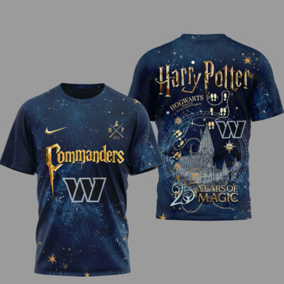 Alternative view of Washington Commanders | Premium NFL Harry Potter 25 Years Of Magic 3D Shirt