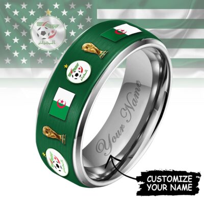 Algeria | Premium WC26 National Football Team Silver Tungsten Ring