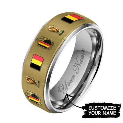 Belgium | Premium WC26 National Football Team Silver Tungsten Ring - Style 4, 7
