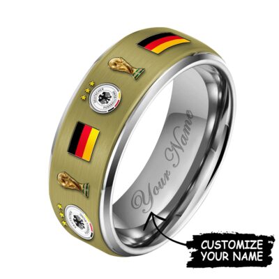 Germany | Premium WC26 National Football Team Silver Tungsten Ring - Style 4, 8
