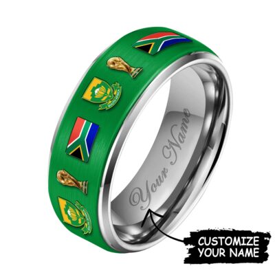 South Africa | Premium WC26 National Football Team Silver Tungsten Ring - Style 2, 9