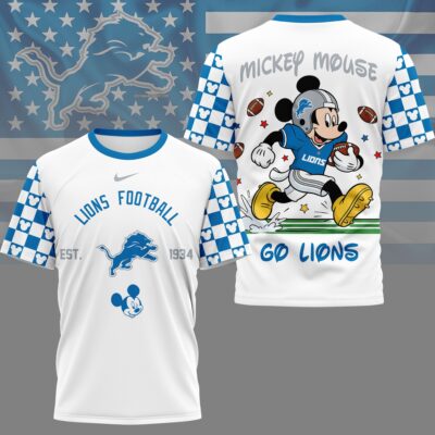 Detroit Lions | Premium NFL Mickey Football 3D Shirt