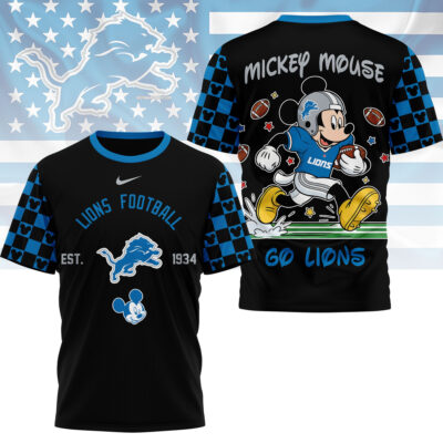 Detroit Lions | Premium NFL Mickey Football 3D Shirt