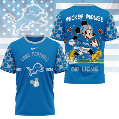 Detroit Lions | Premium NFL Mickey Football 3D Shirt