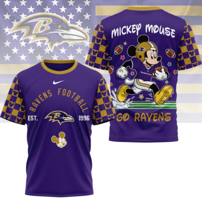 Baltimore Ravens | Premium NFL Mickey Football 3D Shirt