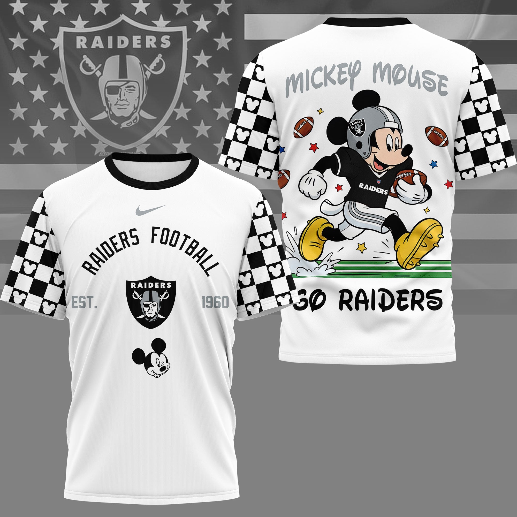 Las Vegas Raiders | Premium NFL Mickey Football 3D Shirt