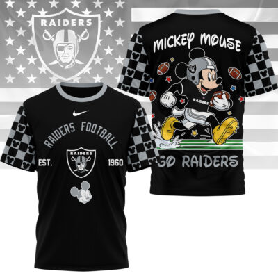 Las Vegas Raiders | Premium NFL Mickey Football 3D Shirt