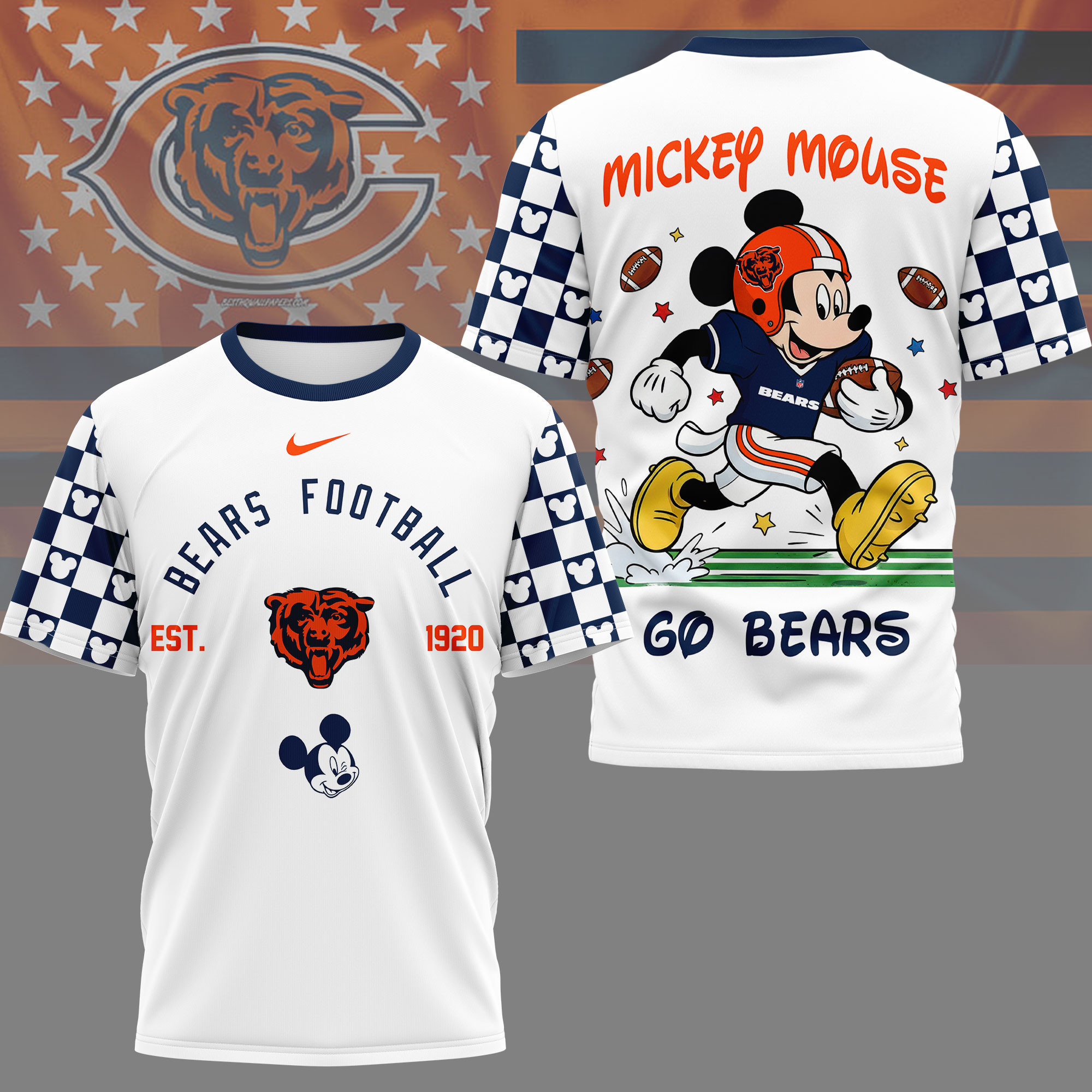 Chicago Bears | Premium NFL Mickey Football 3D Shirt